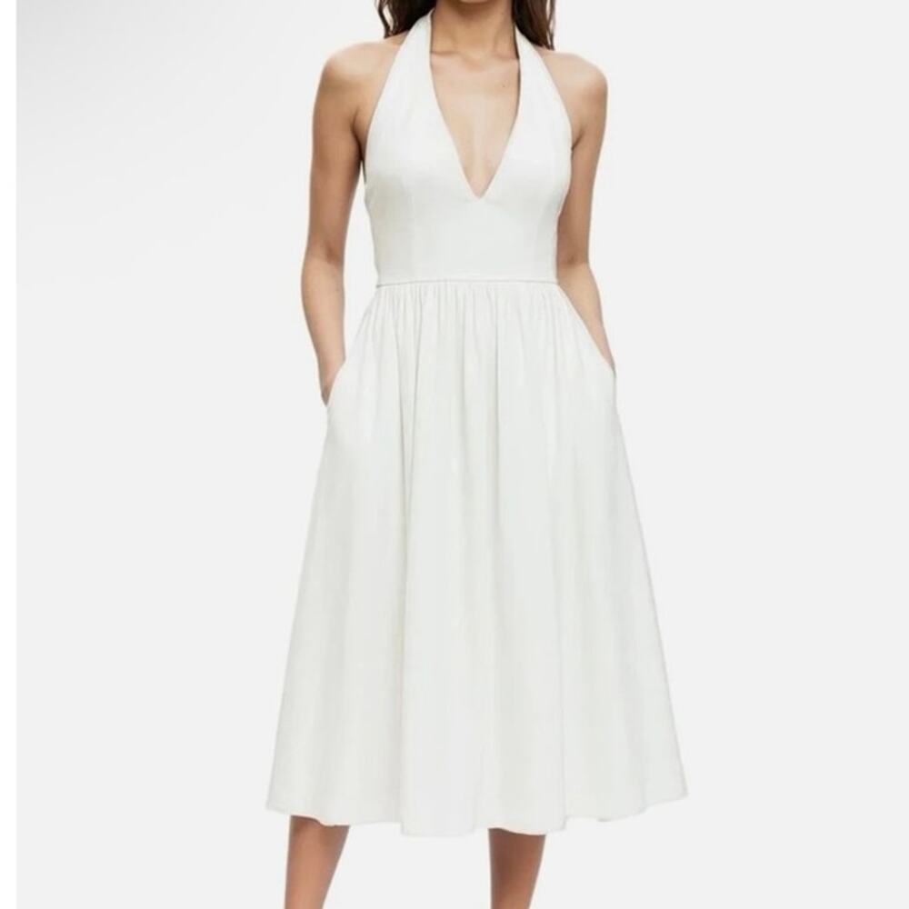JEWEL BADGLEY MISCHKA  white V-Neck Halter Dress Size 12